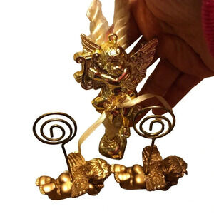 Gold Plated Angel Babies Christmas ornaments Decor